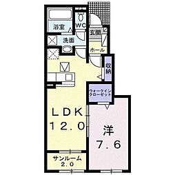 レジデンス プリュVII 1LDKの間取図画像