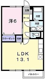 メゾンボナール 1LDKの間取図画像
