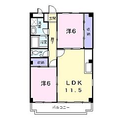 サンヴィレッジ宮園 2LDKの間取図画像