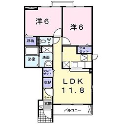 セレーノ1 2LDKの間取図画像