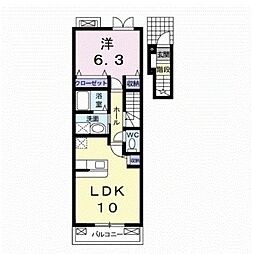 メゾンアルモニー 1LDKの間取図画像