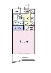 ヴェルジュ萩原 1Kの間取図画像