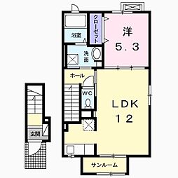 カメリアロッサ1 1LDKの間取図画像