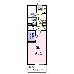 ボナール希央台3 1Kの間取図画像