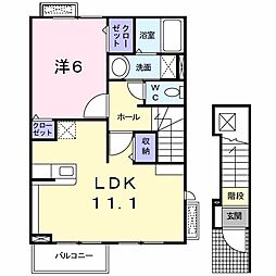 ラフレシール 1LDKの間取図画像