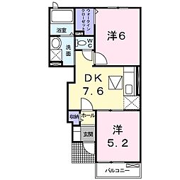 R・レオーネ 2DKの間取図画像