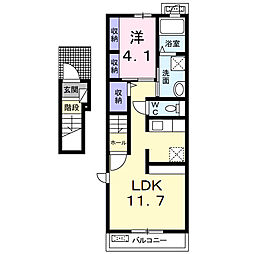 サンシャイン南山 1LDKの間取図画像