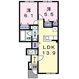 パンプキン5 2LDKの間取図画像