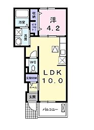 アントレッド 1LDKの間取図画像