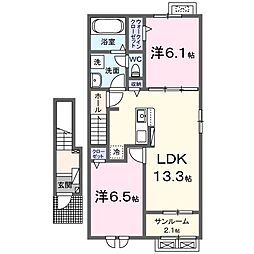 イルクオーレ2 2LDKの間取図画像