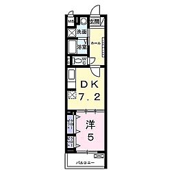 エムアイヒルズ 1DKの間取図画像