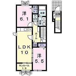 ベルマネーレ2 2LDKの間取図画像