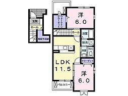 フォレスタB 2LDKの間取図画像