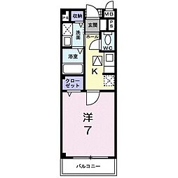 パインビレッジ56 1Kの間取図画像