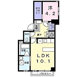 花りんとう1 1LDKの間取図画像