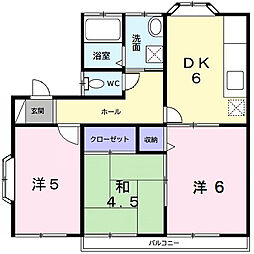 メゾンソレイユ 3DKの間取図画像