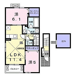エヴァーグリーン2 2LDKの間取図画像