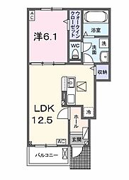 シルキーピーク 1LDKの間取図画像