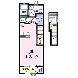 カーサ・グラシオIII ワンルームの間取図画像