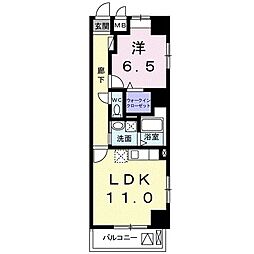 グランスイート新横浜1 1LDKの間取図画像