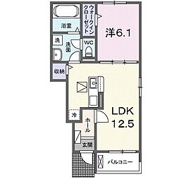 フォレストスクエアB 1LDKの間取図画像
