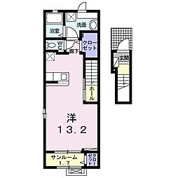 ハッピーハウスII ワンルームの間取図画像
