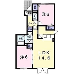 ラフレシール 2LDKの間取図画像