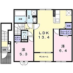 セラヴィ 2LDKの間取図画像