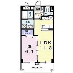ピュアフォレスト 1LDKの間取図画像