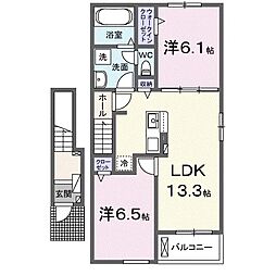 アクアプラ女島 I 2LDKの間取図画像