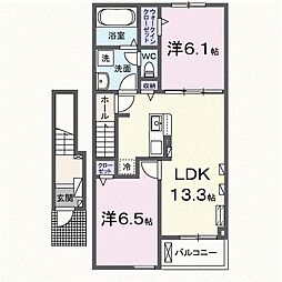 ハートフル翔II 2LDKの間取図画像