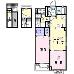 グランドヒルズ 2LDKの間取図画像