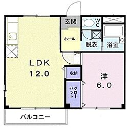 ハイムたかはし 1LDKの間取図画像
