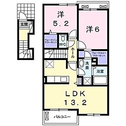 バロンソワール 2LDKの間取図画像