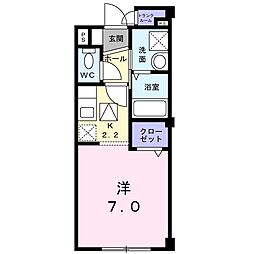 エテルノカーサ東千葉 1Kの間取図画像