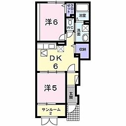レガーロ 2DKの間取図画像