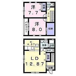 レイルロード 2LDKの間取図画像