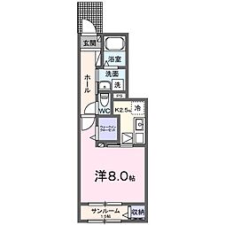 コンフォート神田 B 1Kの間取図画像