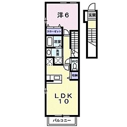ラスフローレス 1LDKの間取図画像