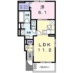 メゾンアンビエン3 1LDKの間取図画像