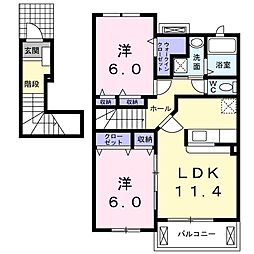 グレース1 2LDKの間取図画像