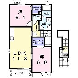サン・オアシス3 2LDKの間取図画像