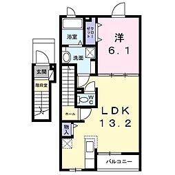 プリマヴェーラ ミモザ 1LDKの間取図画像