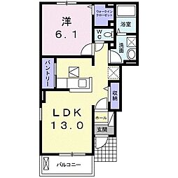 ピフレ 1LDKの間取図画像