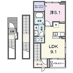 岐山グリーンハイツ 1LDKの間取図画像
