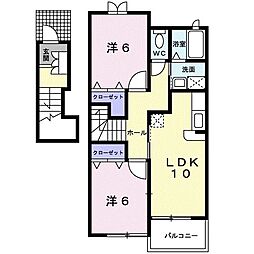 シーサイドパレス・シンシア 2LDKの間取図画像