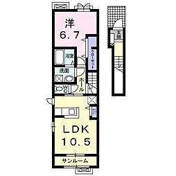 ジェントリー 1LDKの間取図画像