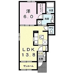 住舞留優 1LDKの間取図画像