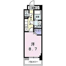 アコールアネックス 1Kの間取図画像