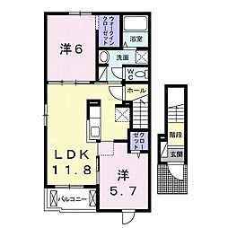 S&Aスクエア11 2LDKの間取図画像